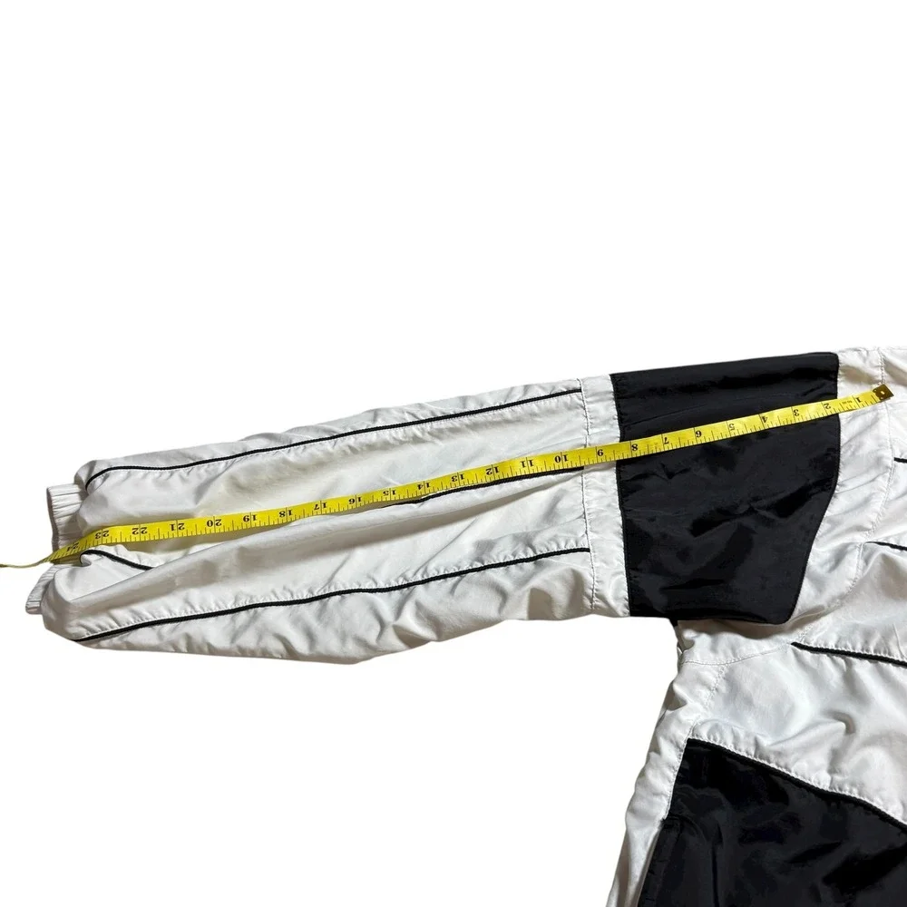 Nike VINTAGE 90s Windbreaker Jacket White‎ Black Athletic Retro Mens XL